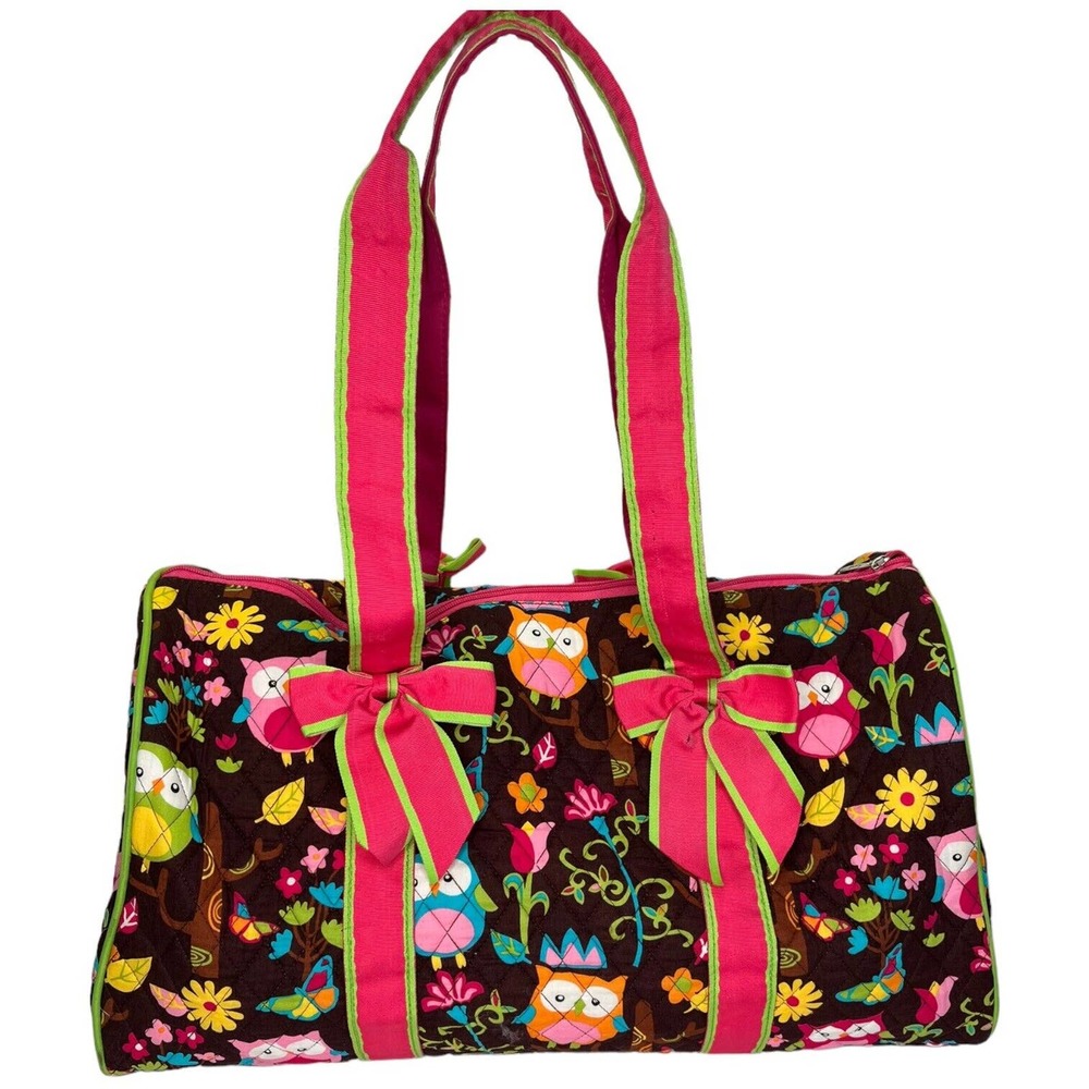 NGIL Vibrant Owl And Floral Print Quilted Brown Pink - Picture 8 of 11